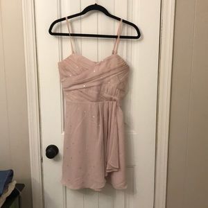 Size 6 Express baby pink flowy silky chiffon dress